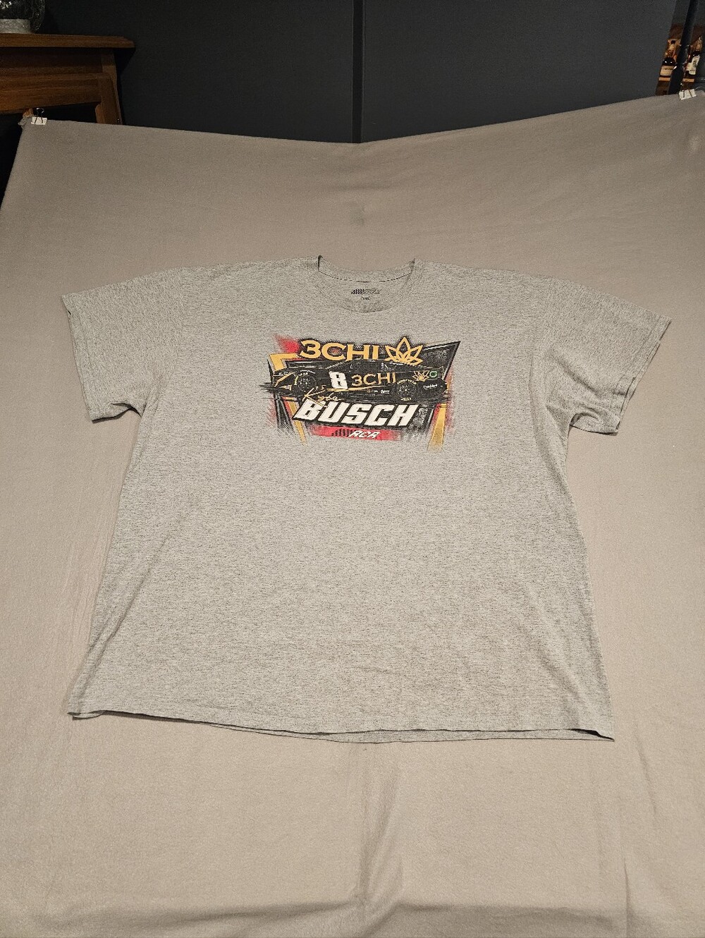 RCR Kyle Busch Gray Graphic Short-Sleeve Men’s Shirt Size XXL